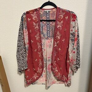 John Mark Multicolor Patterned Kimono